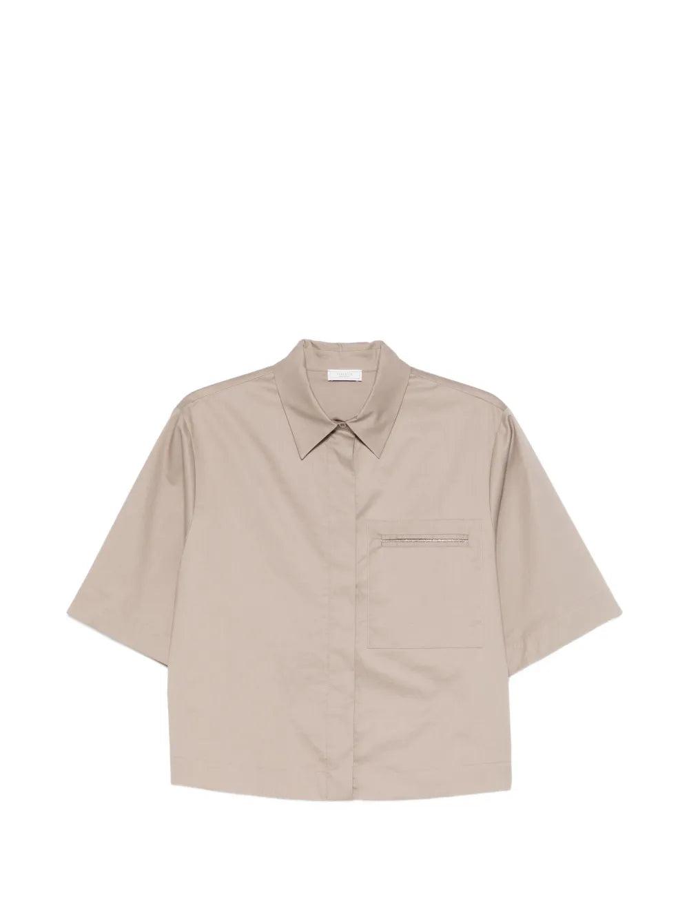 Peserico Pocket Cotton Blend Shirt — Beige