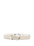 Peserico Stud-Embellished Calf Leather Belt — Beige