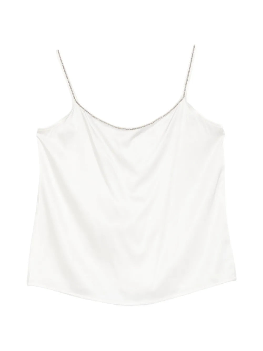 Panicale Beaded Strap Tank Top — White