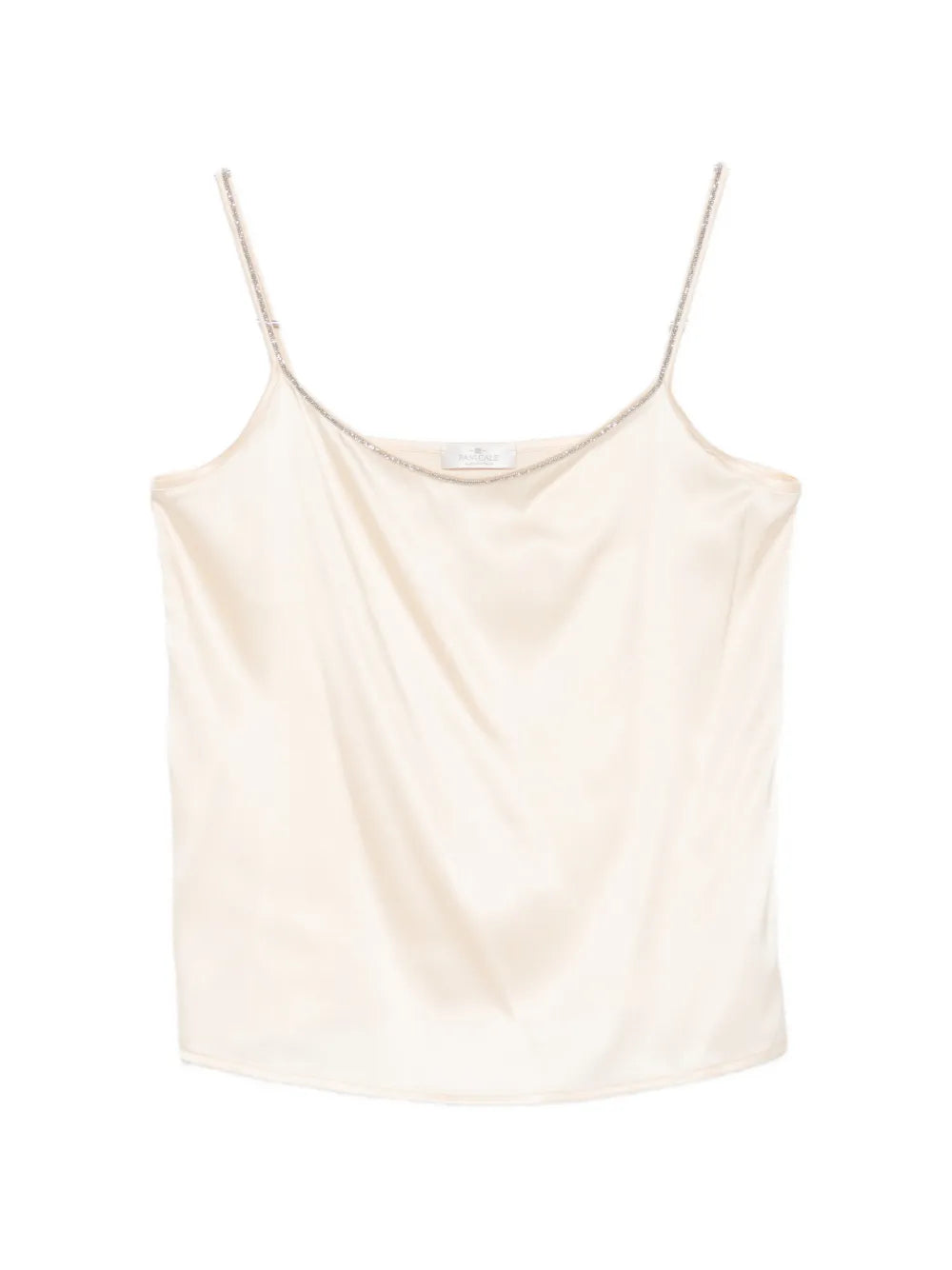 Panicale Embellished Spaghetti-Strap Tank Top — cream