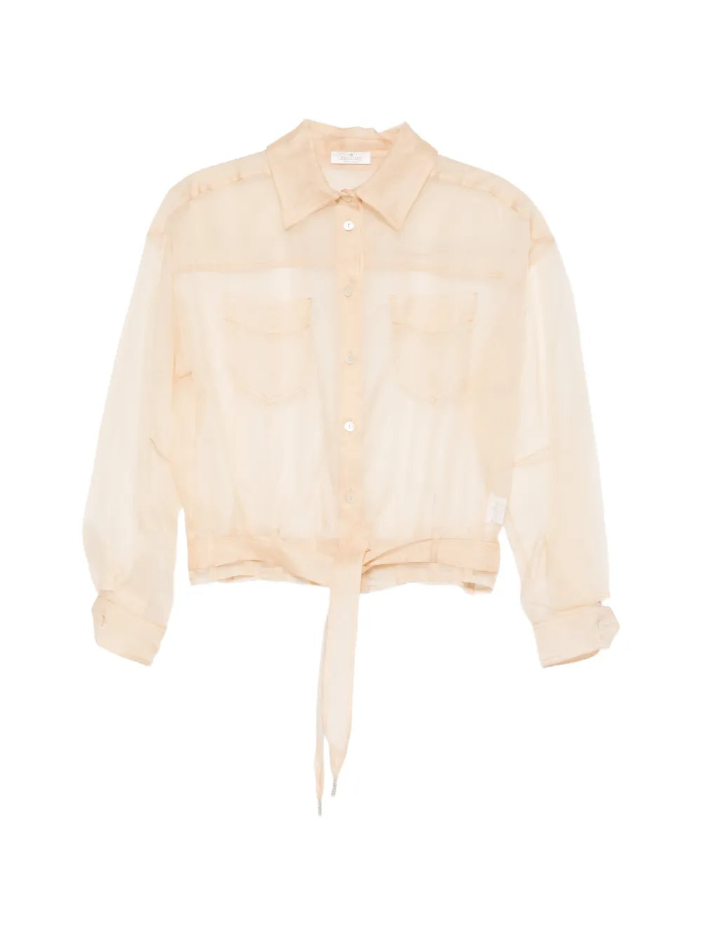 Panicale Silk Pocket Tie Shirt — Beige