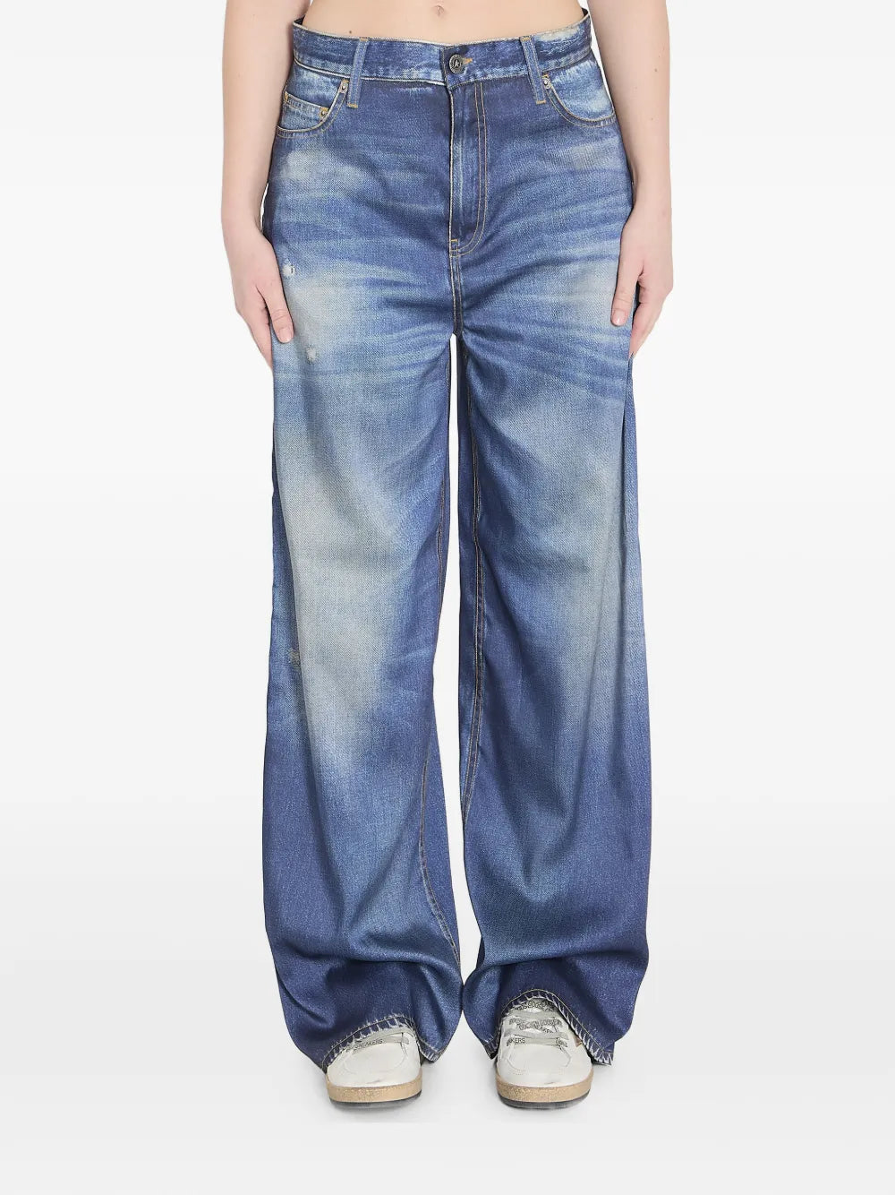 Golden Goose Printed Five-Pocket Jeans — Blue