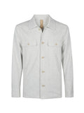 Eleventy Four-Pocket Linen Blend Overshirt — Grey