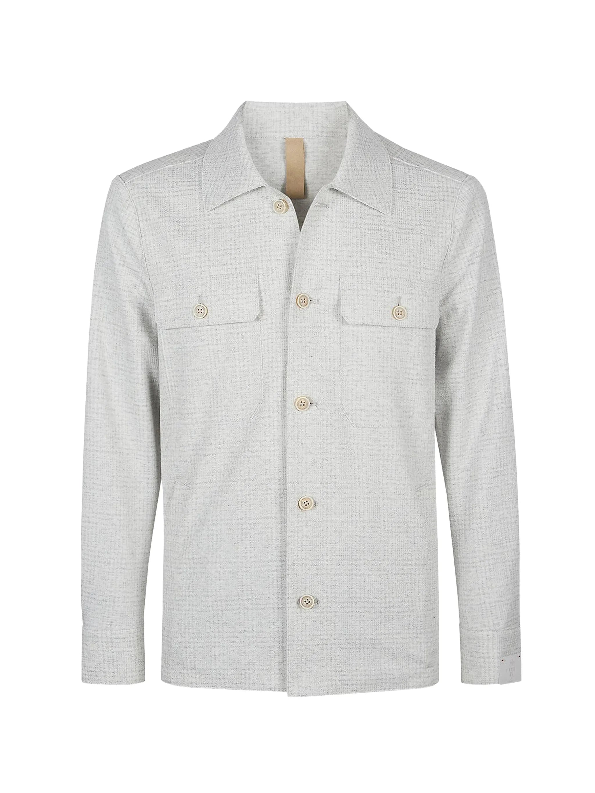 Eleventy Four-Pocket Linen Blend Overshirt — Grey
