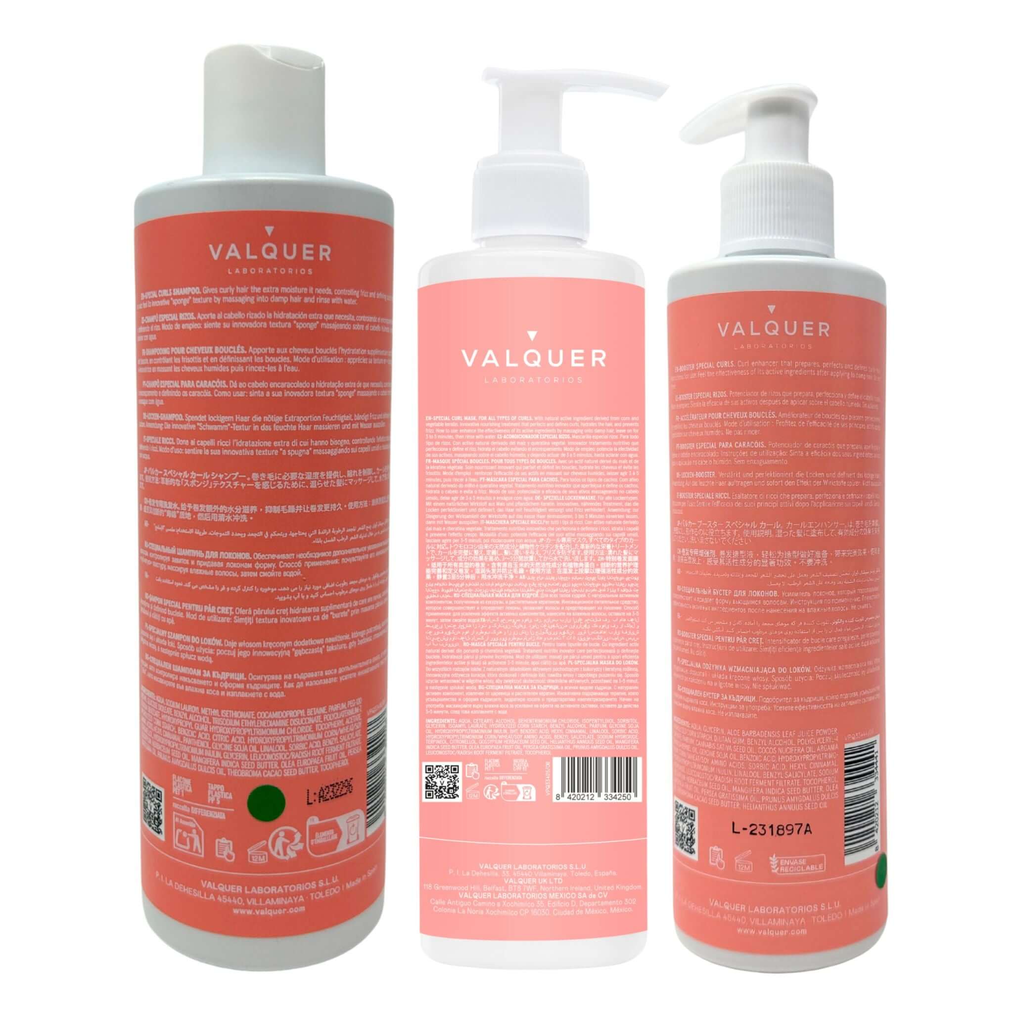 Pack curly Champú, mascarilla y booster para cabellos rizados - 975 ml