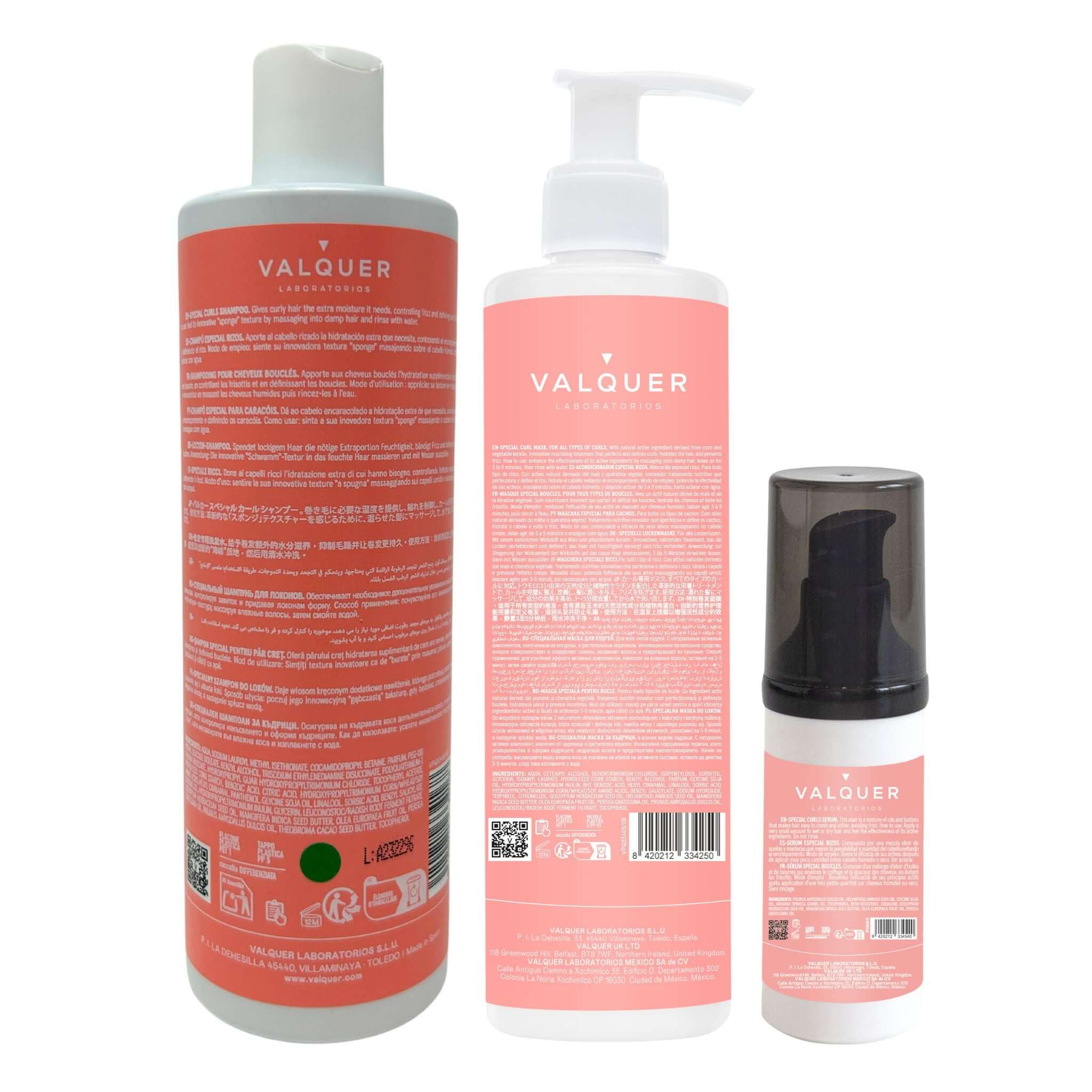 Pack curly Champú, mascarilla y serum para cabellos rizados - 720 ml