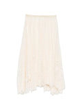 Fabiana Filippi Lace Asymmetric-Hem Skirt — Cream
