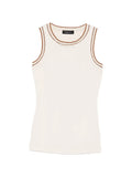 Fabiana Filippi Contrast-Trim Tank Top — Cream