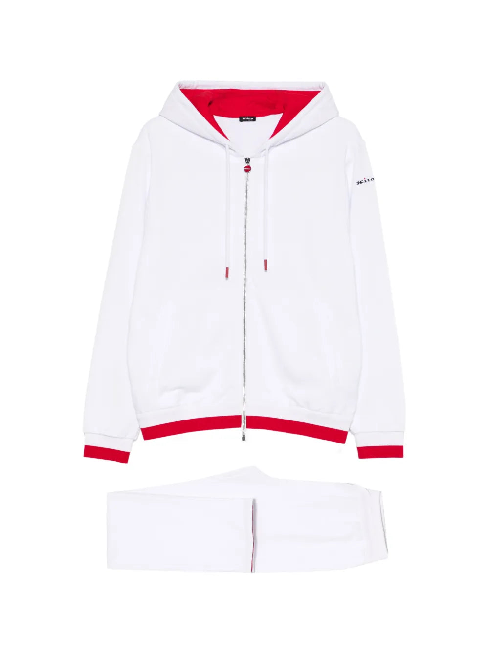 Kiton Contrasting-Trim Tracksuit — White