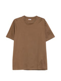 Kiton Crew-Neck Cotton T-Shirt — Brown