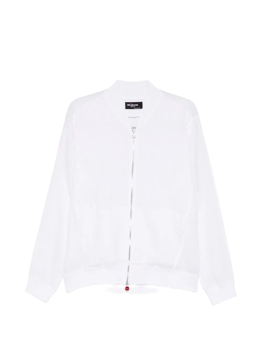 Kiton Linen Bomber Jacket — White