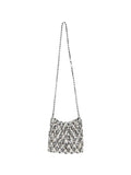 Self-Portrait Crystal-Embellished Crossbody Bag — Silver