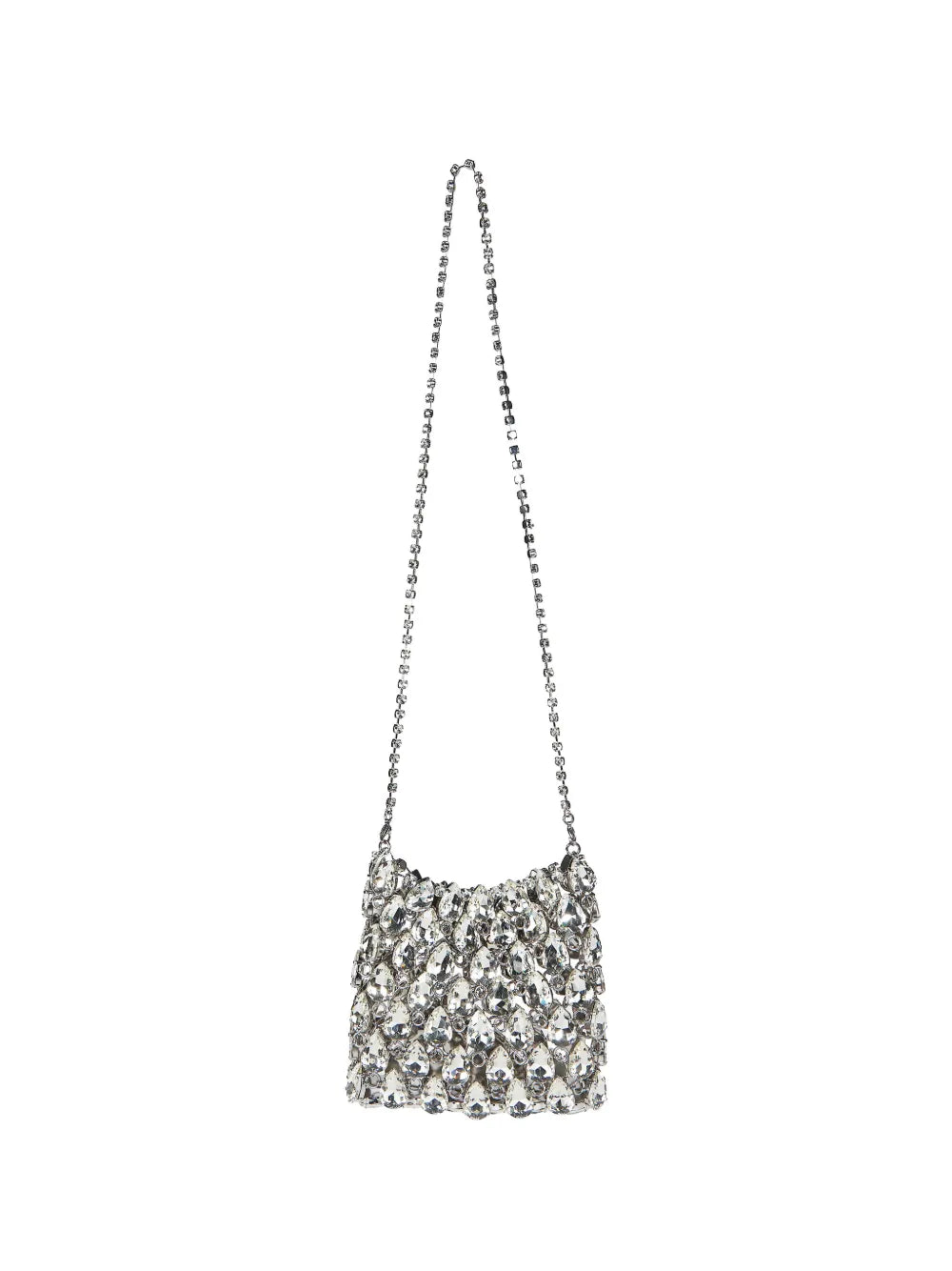 Self-Portrait Crystal-Embellished Crossbody Bag — Silver