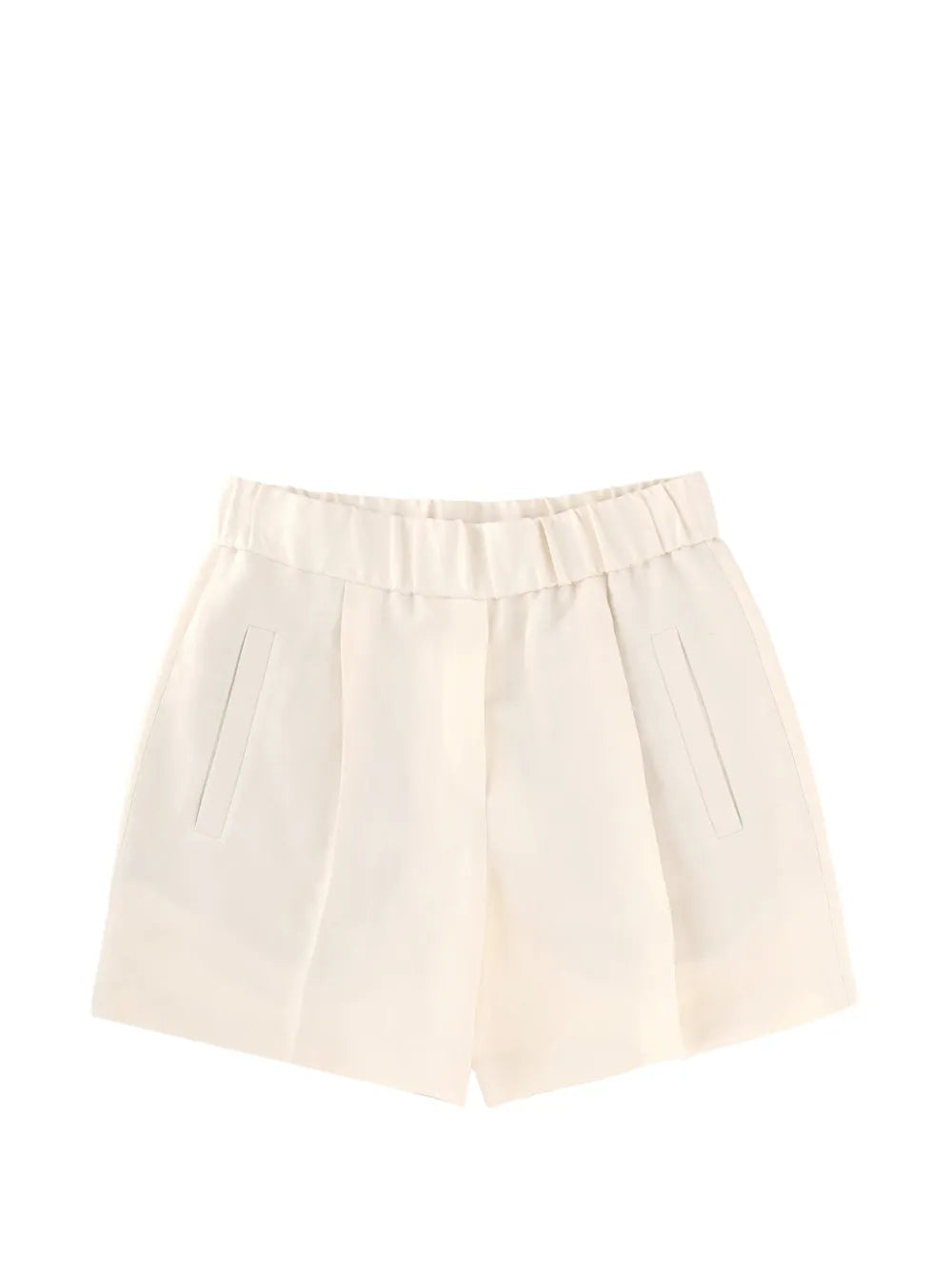 Brunello Cucinelli Pleated Shorts — Ivory