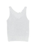Panicale Knitted V-Neck Tank Top — White