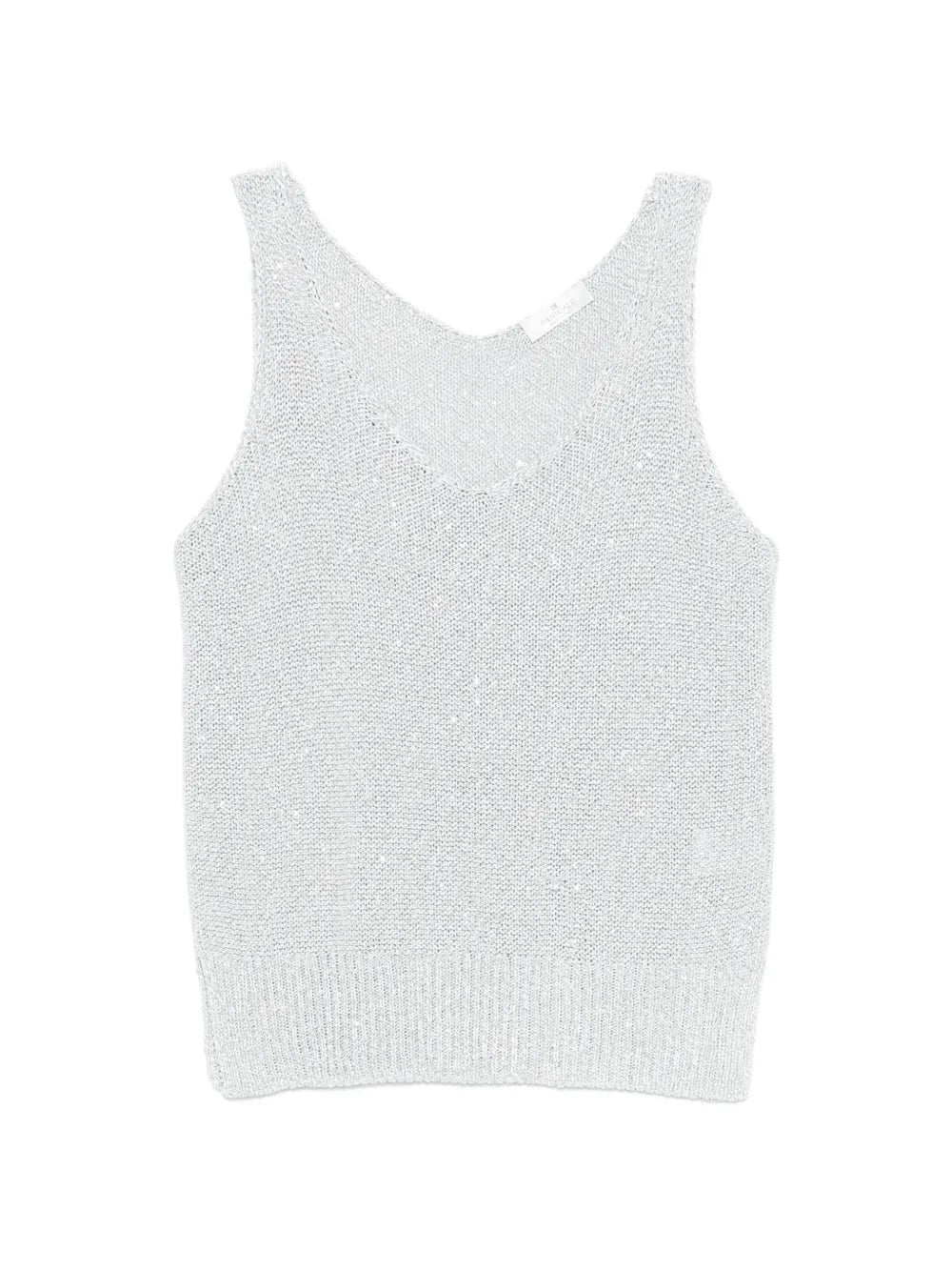 Panicale Knitted V-Neck Tank Top — White