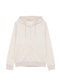 Eleventy Silk-Blend Zip-Up Hoodie — Beige