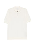 Eleventy Half-Zip Short-Sleeve Polo Shirt — White