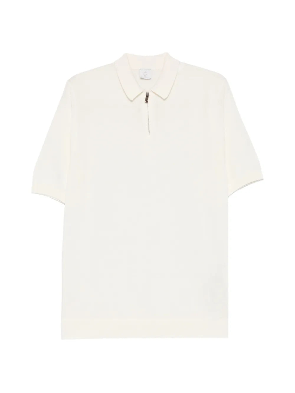 Eleventy Half-Zip Short-Sleeve Polo Shirt — White