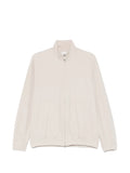 Eleventy High-Neck Zip-Up Bomber Jacket — Cream