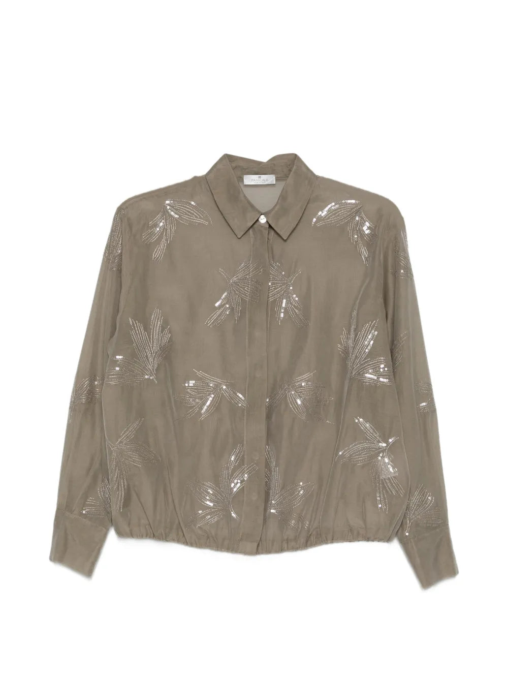 Panicale Sequin-Embellished Blouse — Taupe