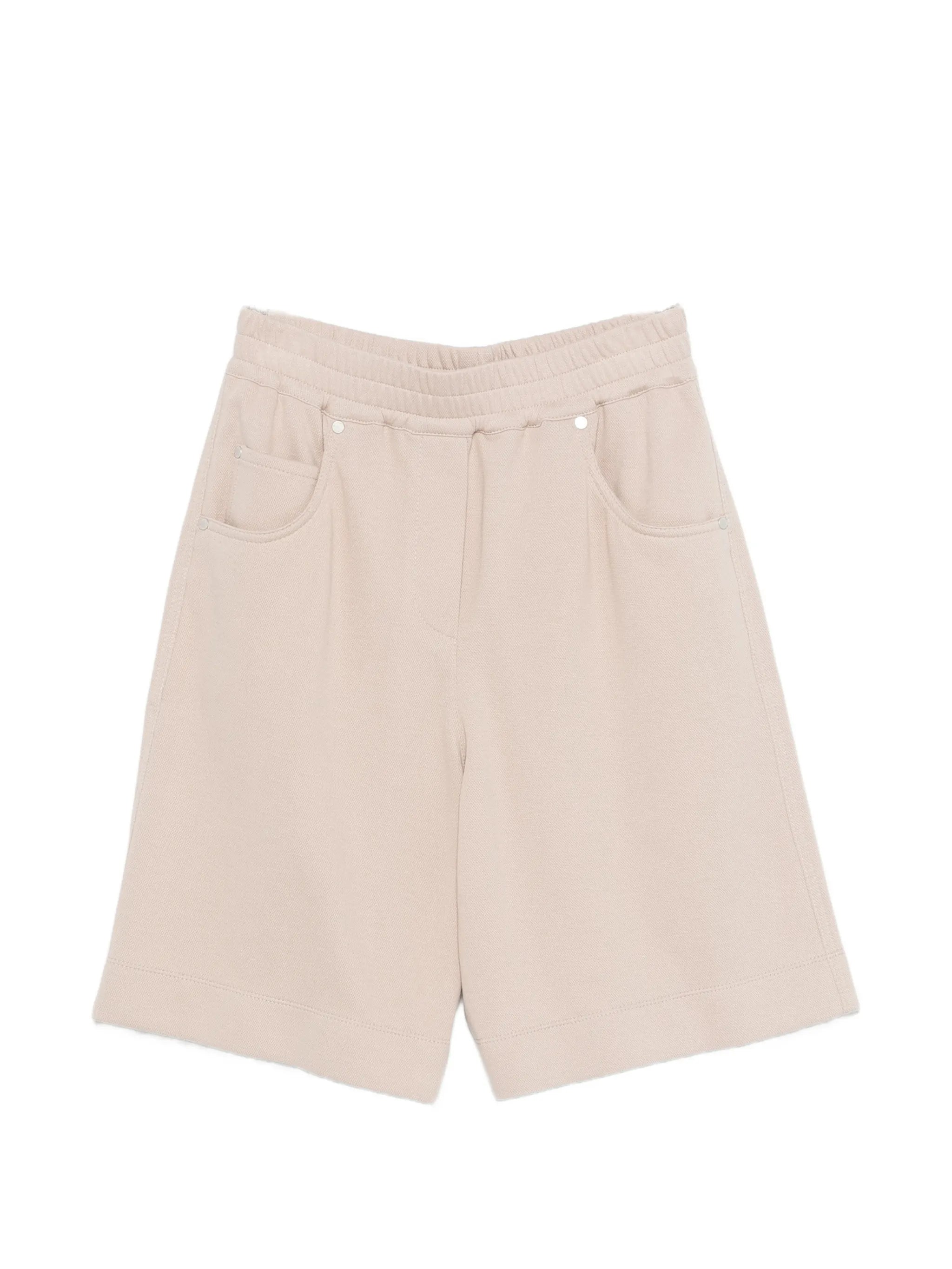 Brunello Cucinelli Elasticated Waistband Shorts — Cream