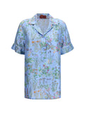 Gucci Floral Printed Silk Twill Shirt — Blue