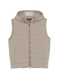 Peserico Quilted Hooded Gilet — Beige