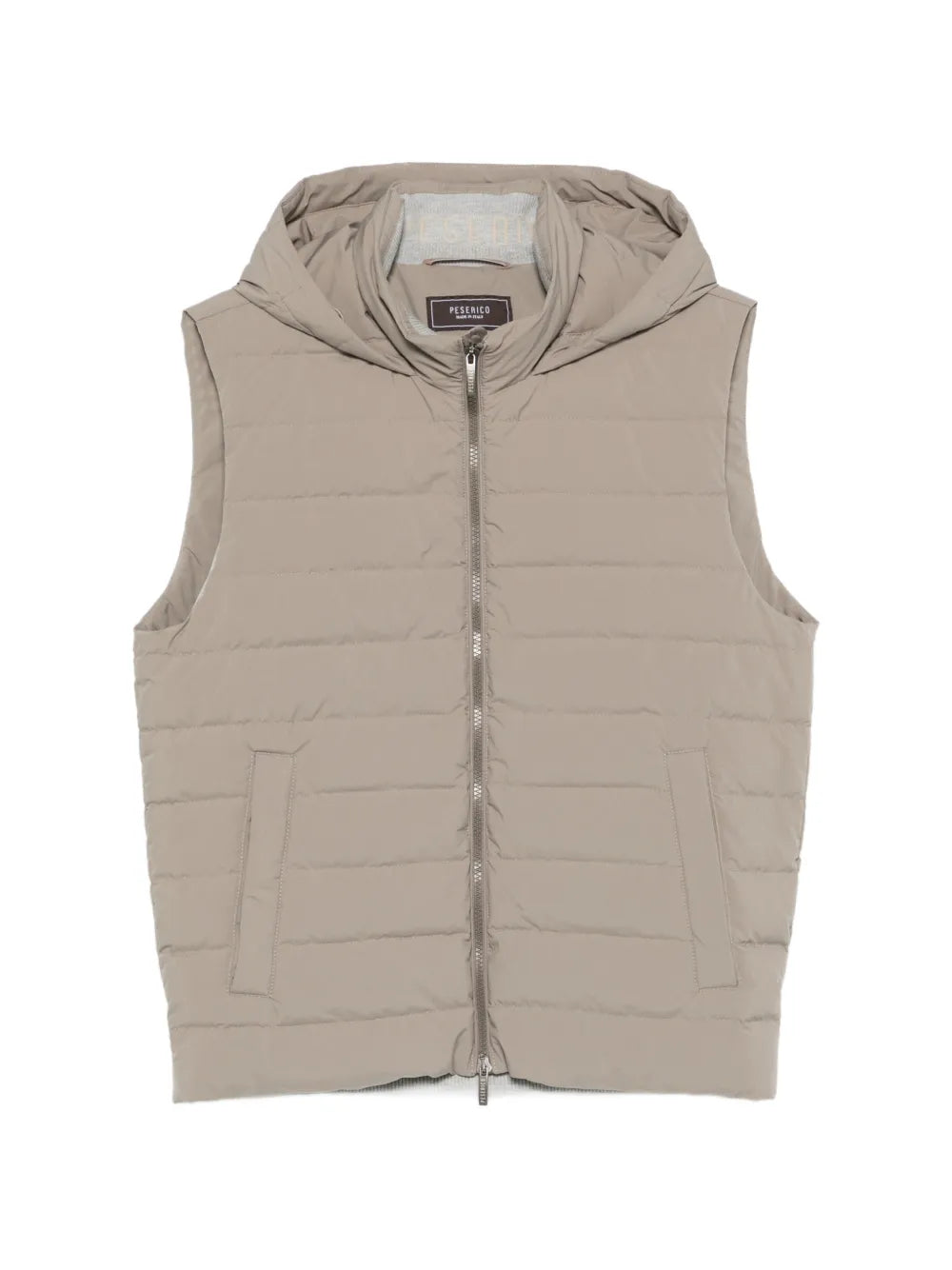 Peserico Quilted Hooded Gilet — Beige