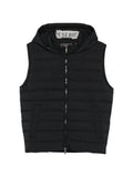 Peserico Hooded Quilted Gilet — Black