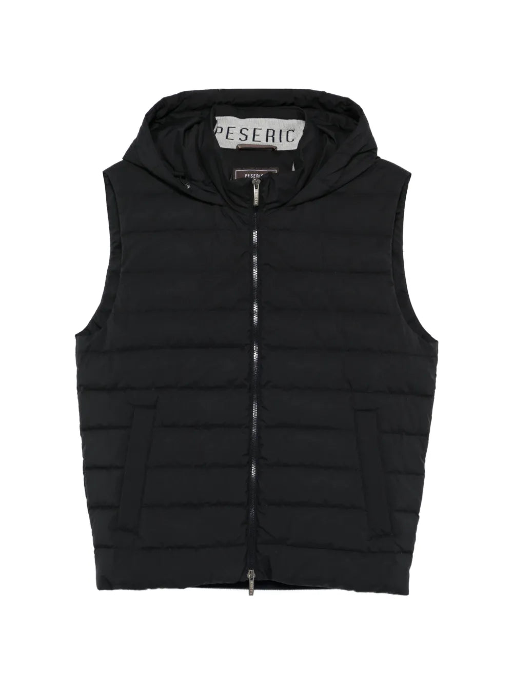 Peserico Hooded Quilted Gilet — Black