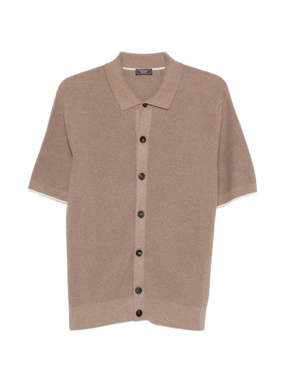 Peserico Ribbed Knit Shirt — Taupe