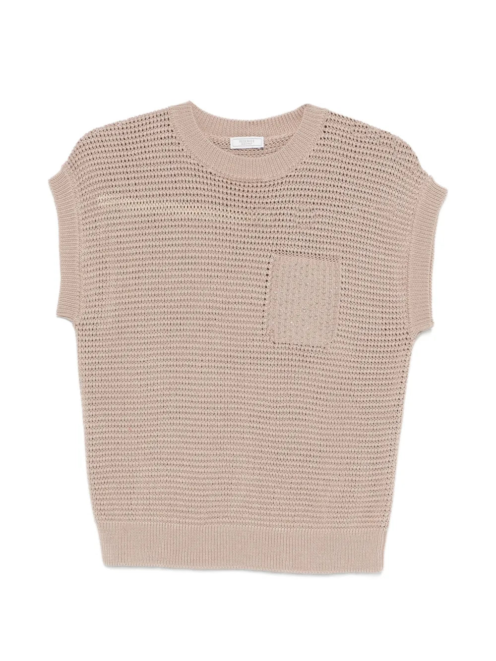 Peserico Patch-Pocket Knit Tank Top — Beige