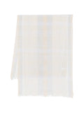 Peserico Plaid Fringed Scarf — Beige
