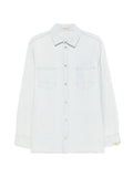 Golden Goose Patch-Pocket Cotton Shirt — White