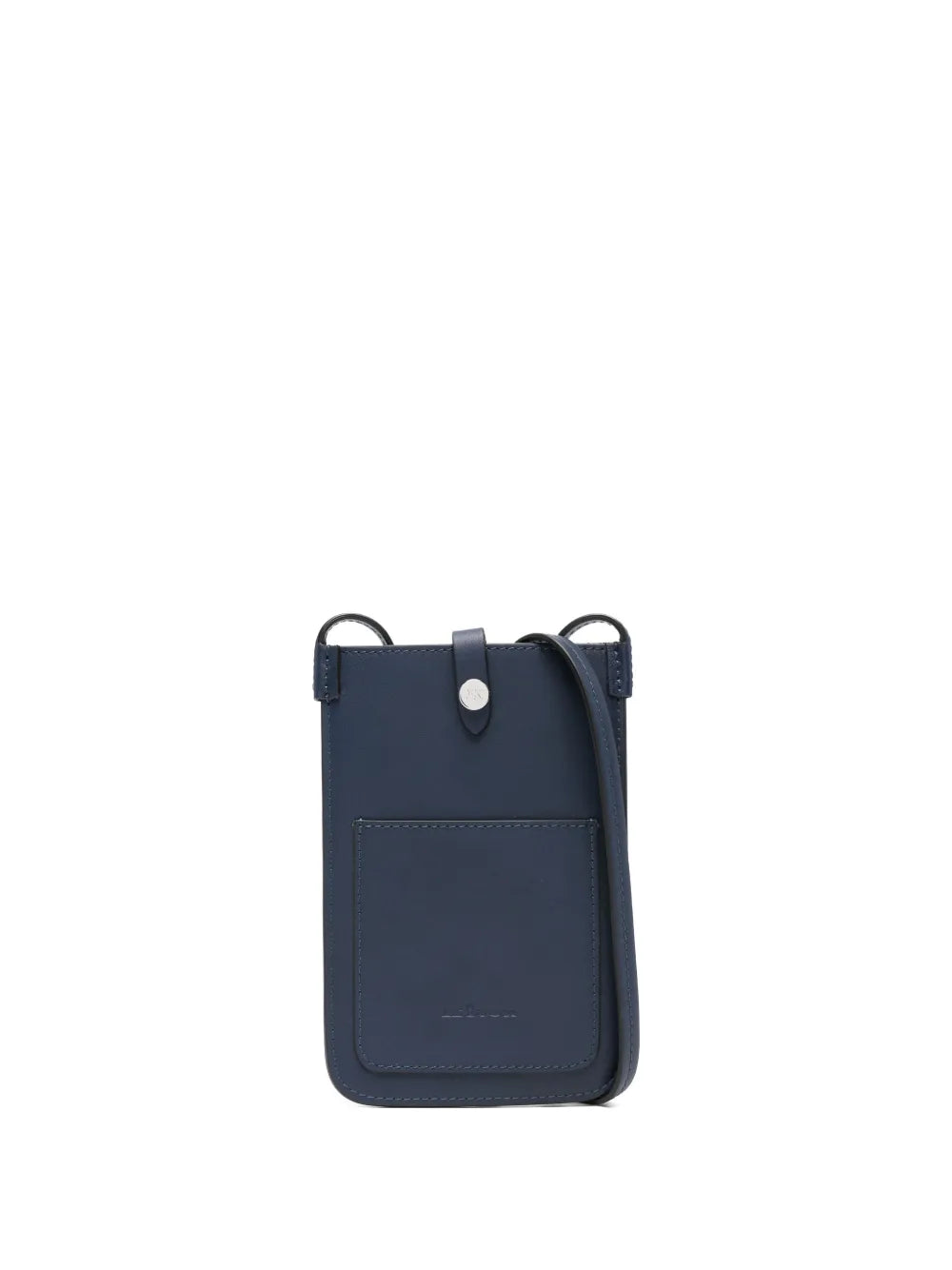 Kiton Calf Leather Crossbody Bag — Navy