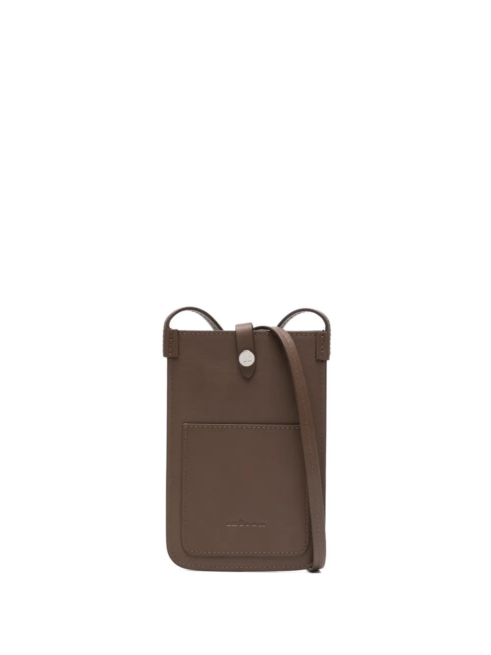 Kiton Calf Leather Crossbody Bag — Brown