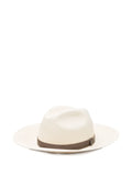 Kiton Woven Straw with Grosgrain Band Panama Hat — Cream
