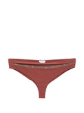 Brunello Cucinelli Embellished Bikini Bottoms — Rust