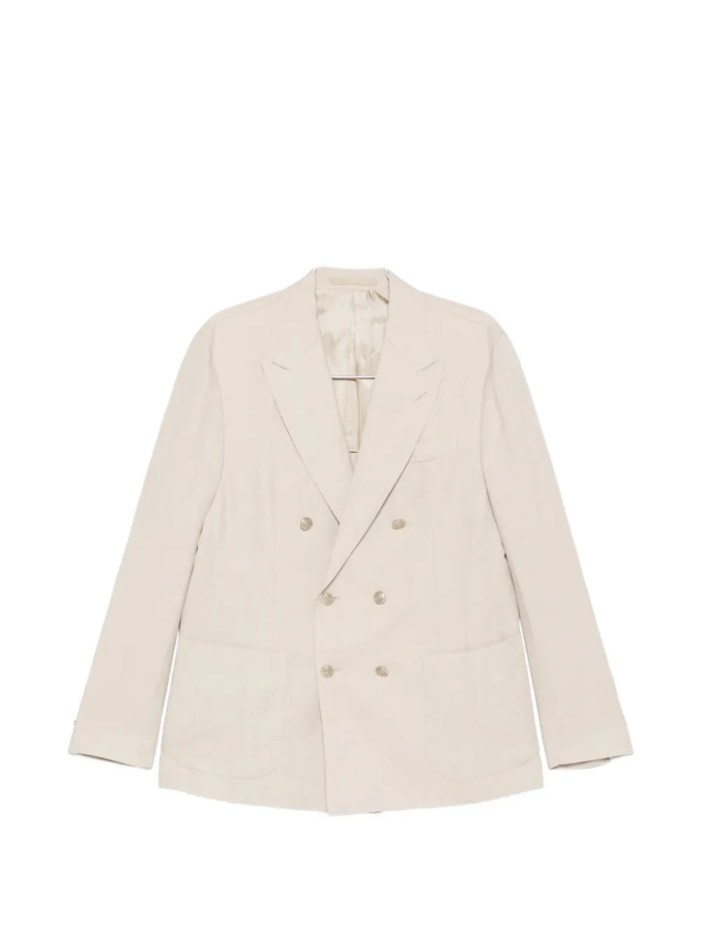 Eleventy Double-Breasted Blazer — Cream