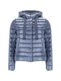 Herno Quilted Hooded Down Jacket — Blue
