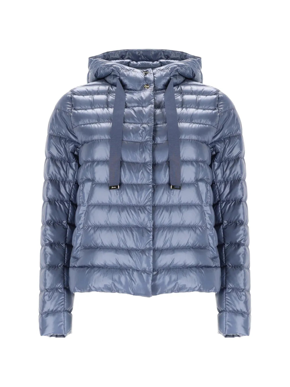 Herno Quilted Hooded Down Jacket — Blue