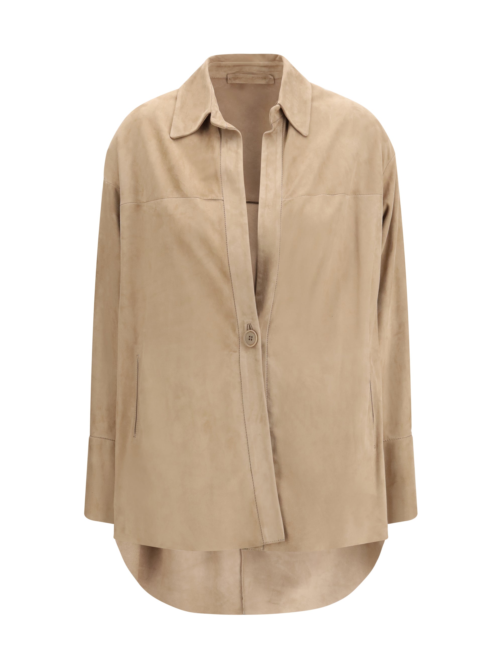 Salvatore Santoro Suede Shirt — Beige
