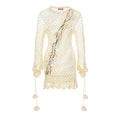 Long Sleeve Vanilla Multicolor Handmade Crochet Top-Dress