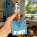 Insignia de acrílico con nombre y título de personaje médico de dibujos animados personalizado Regalo de la Semana de la Enfermera para el personal médico y de enfermería