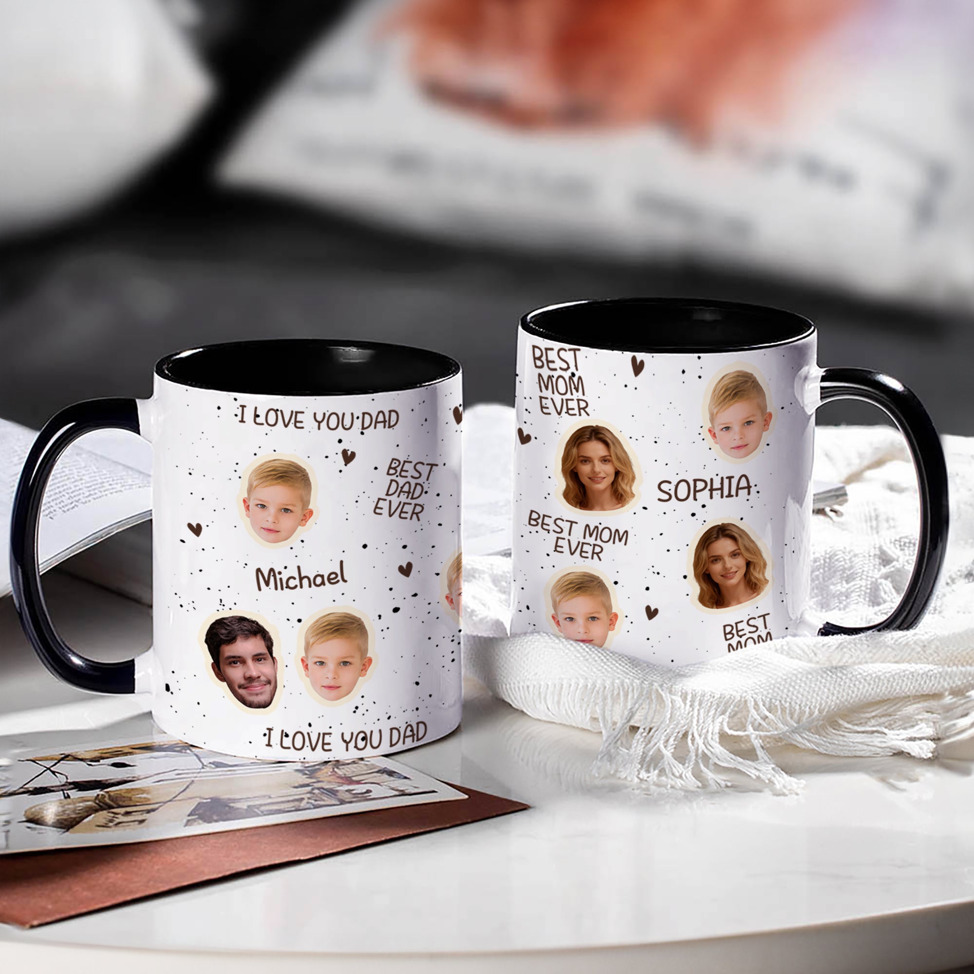Taza personalizada con foto y nombre Día de la Madre Día del Padre Regalo para padres Abuelos