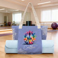 Bolsa para esterilla de yoga con nombre personalizada Loto acuarela multicolor Gran capacidad Accesorio de yoga Regalo de cumpleaños Navidad para los amantes del yoga