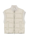 Peserico Quilted Ribbed Gilet — Beige