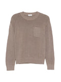 Peserico Open-Knit Cotton Sweater — Taupe