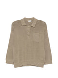 Peserico Textured Knit Polo Shirt — Beige